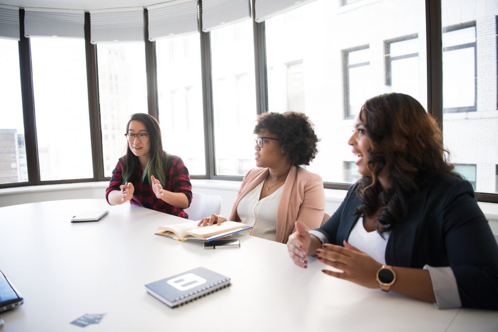 team of women in a meeting